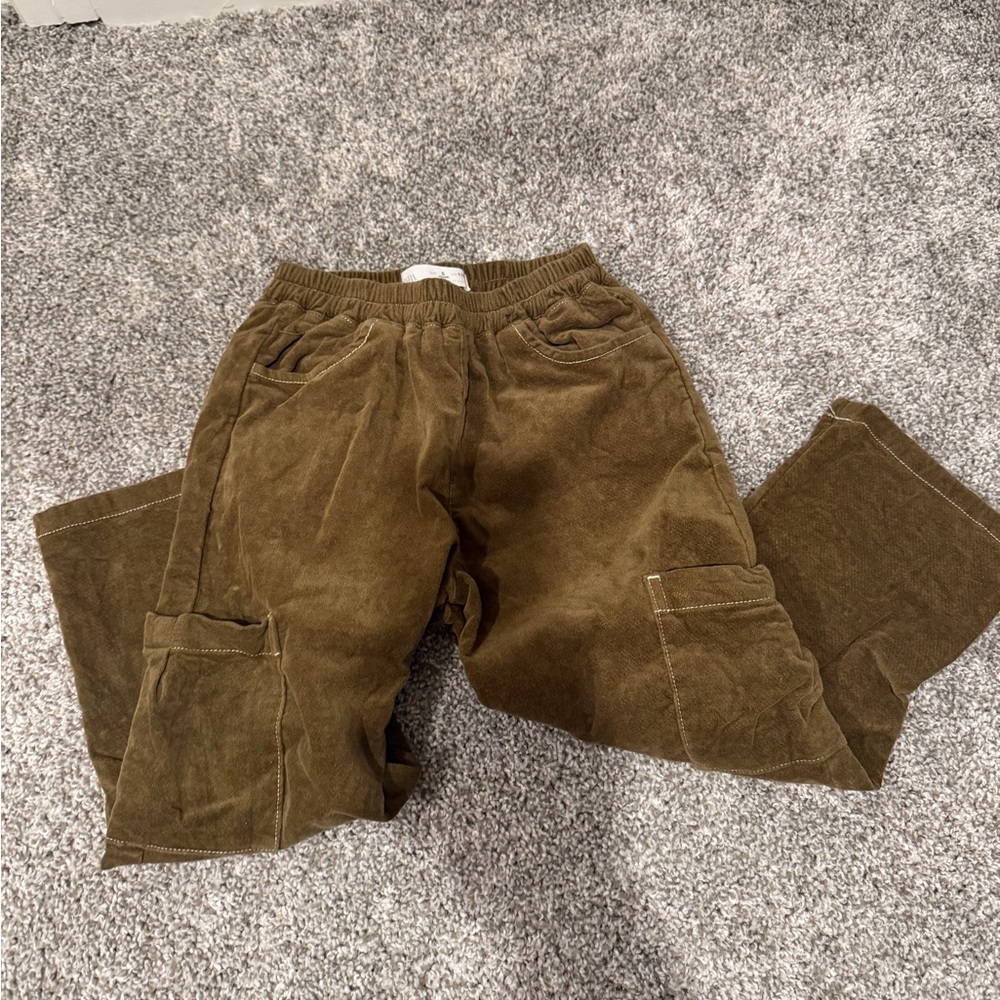 Zara Boys Brown Corduroy Cargo Pants